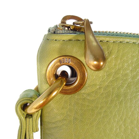 HOBO Flutter Fringe $128 Leather Clutch Wristlet Bag - MINT - Picture 3 of 7